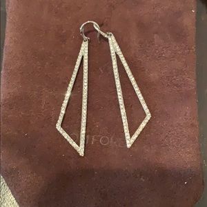 Rhinestone embellished geometric drop earrings